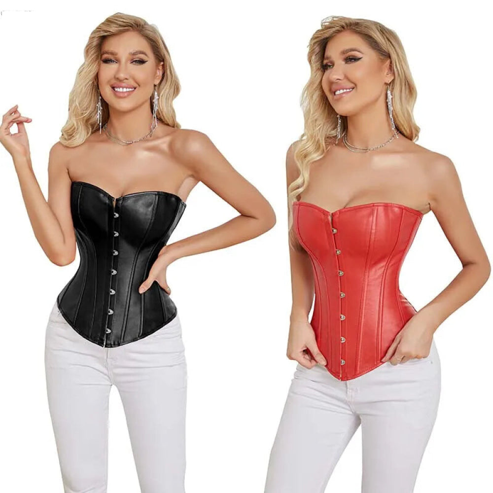 Steampunk Plus Size Slimming Body Shapewear Corset Red / Black - Black - M