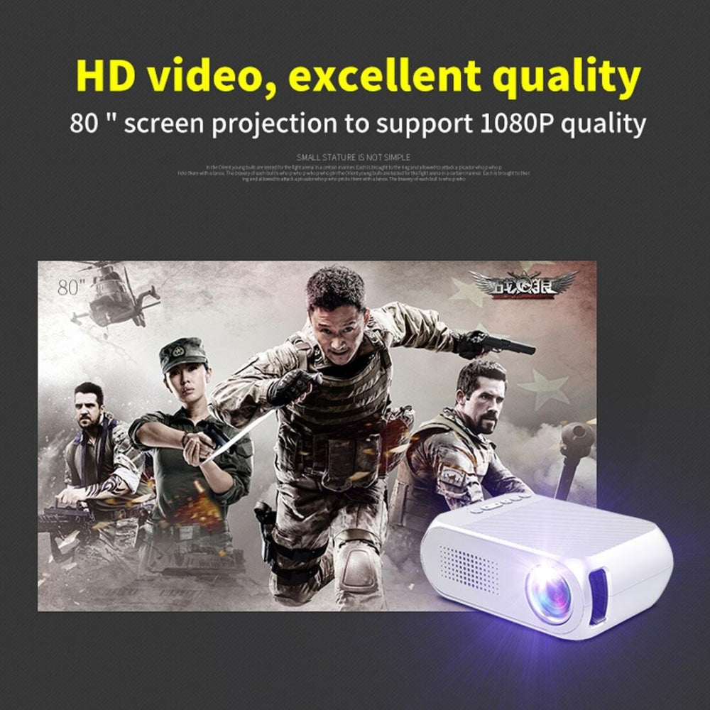 Mini Led Projector For Home Theater - Supports Hdmi Av Sd Usb - 320X240 Resolution - Silver