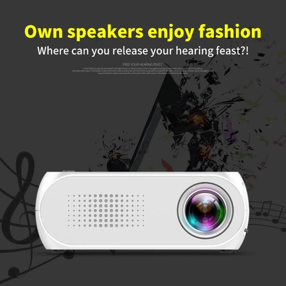 Mini Led Projector Home Theater Supports Hdmi & Av & Sd & Usb - Silver