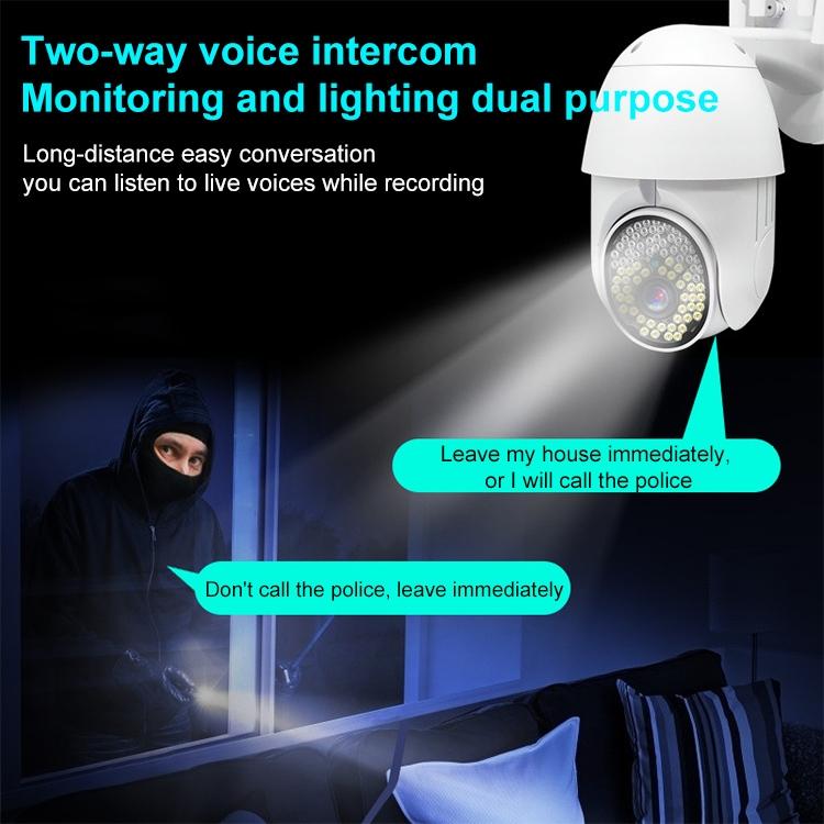 Outdoor Dome Camera With 1080P Hd Wifi Night Vision Two-Way Voice And Motion Detection