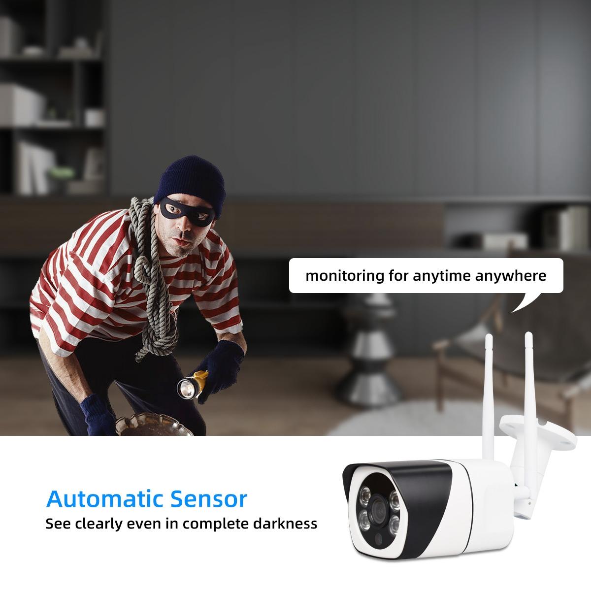 Wireless Ip Camera With 1080P Hd Motion Detection Night Vision And Tf Card Support