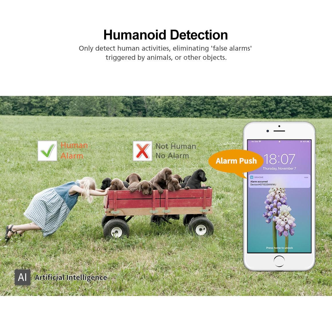 Outdoor Ptz Camera With 1080P Hd Two-Way Audio Motion & Humanoid Detection Colour Night Vision Tf Card Support