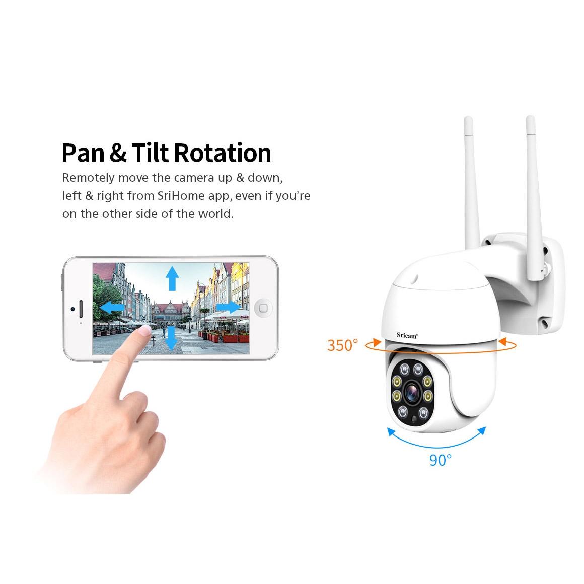 Outdoor Ptz Camera With 1080P Hd Two-Way Audio Motion & Humanoid Detection Colour Night Vision Tf Card Support