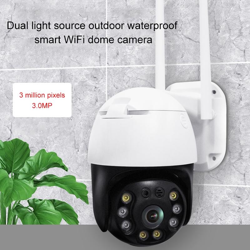 Waterproof 360 Degree Ptz Wifi Camera With 1080P Resolution 3.0Mp Lens Two-Way Voice Motion Detection And 128Gb Tf Card
