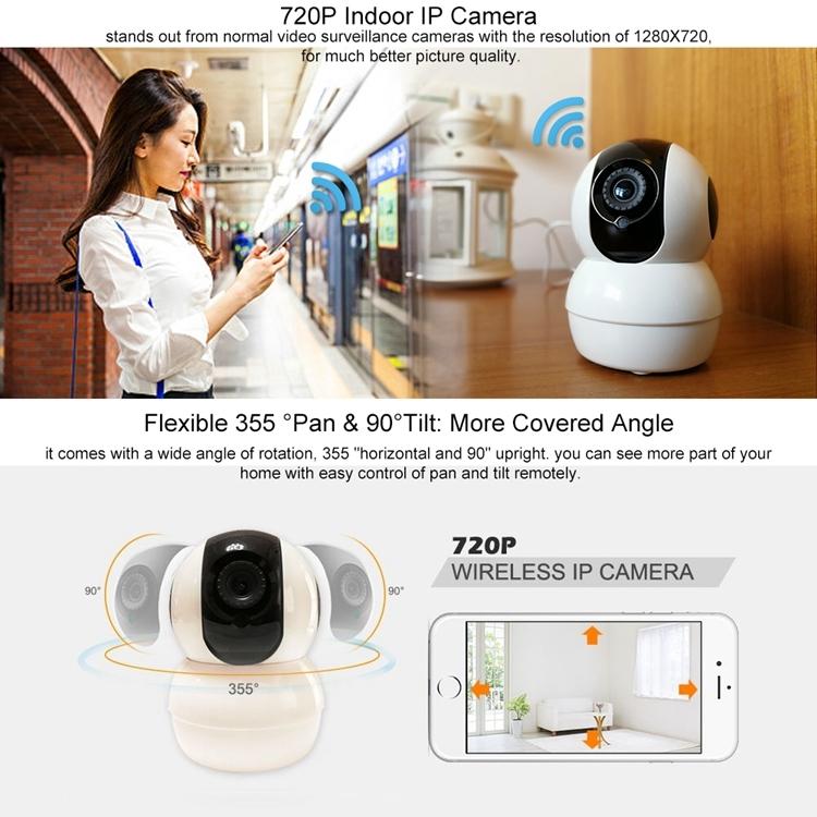 Wireless Ip Camera With Motion Detection & Night Vision - 720P Hd 32Gb Sd Card White