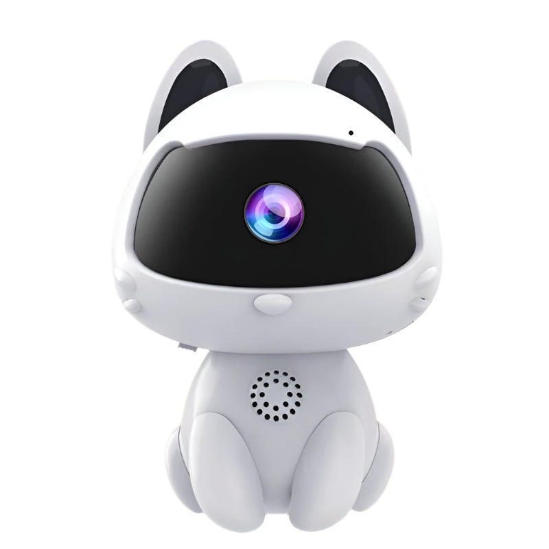 Smart Home Camera With Night Vision & Two-Way Voice & Motion Detection - Cute Pets White