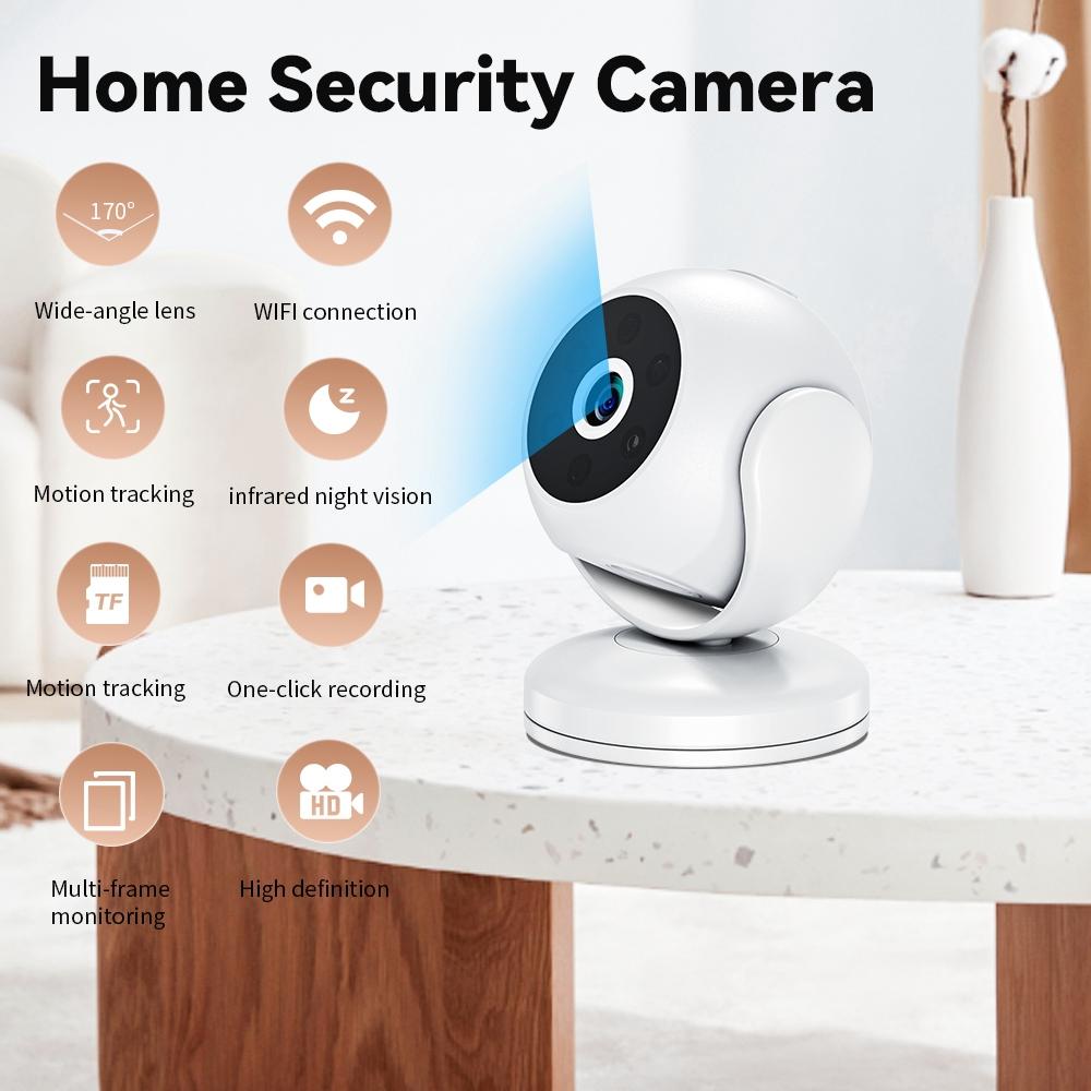 Portable Mini 4K Hd Camera With Night Vision For Home Security - White