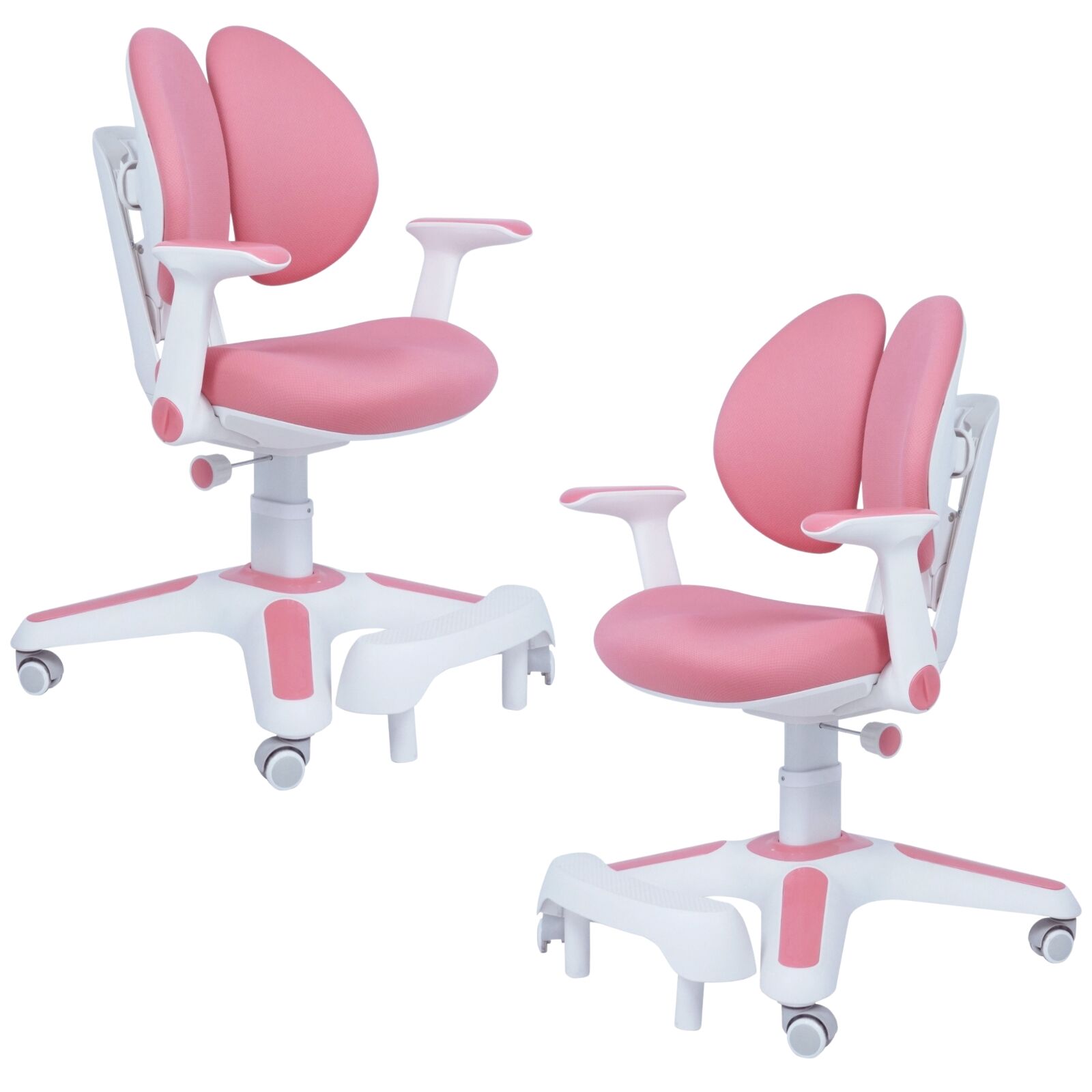 2x Ergonomic Children Kids Study Chairs Height Adjustable - Pink