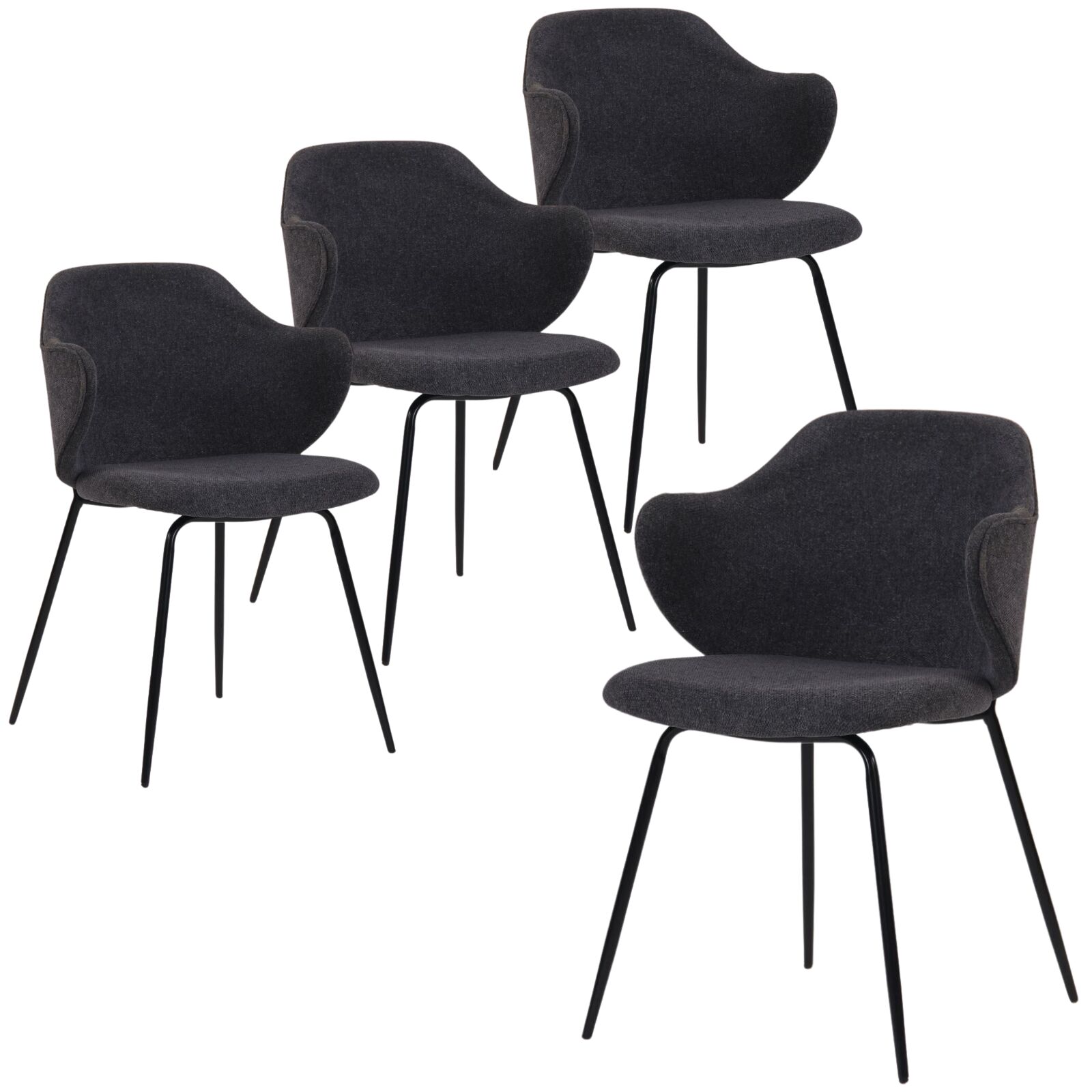 Set of 4 Dining Chairs in Graphite