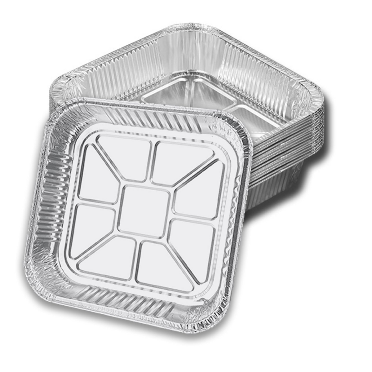320x Aluminium Square Baking Trays Disposable - Suits Air Frying 20x20x4.5cm