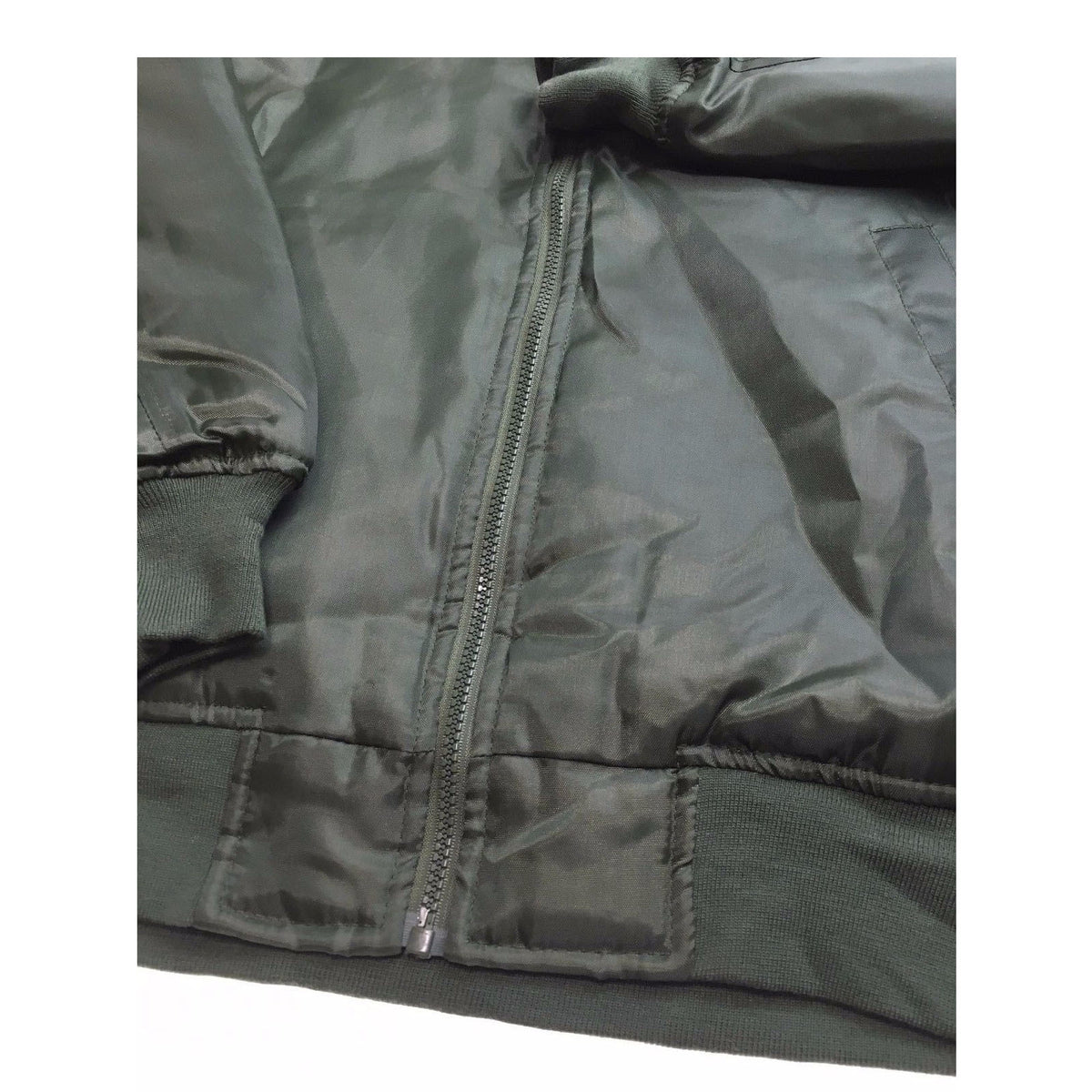 Plus Size Quilted Jacket Zip Up Classic Padded Flight Flying Winter Big & Tall - Bottle Green - 7XL