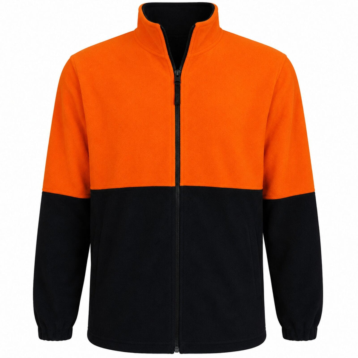 Hi Vis Polar Fleece Full Zip Safety Workwear Fleecy Jacket Unisex - Orange