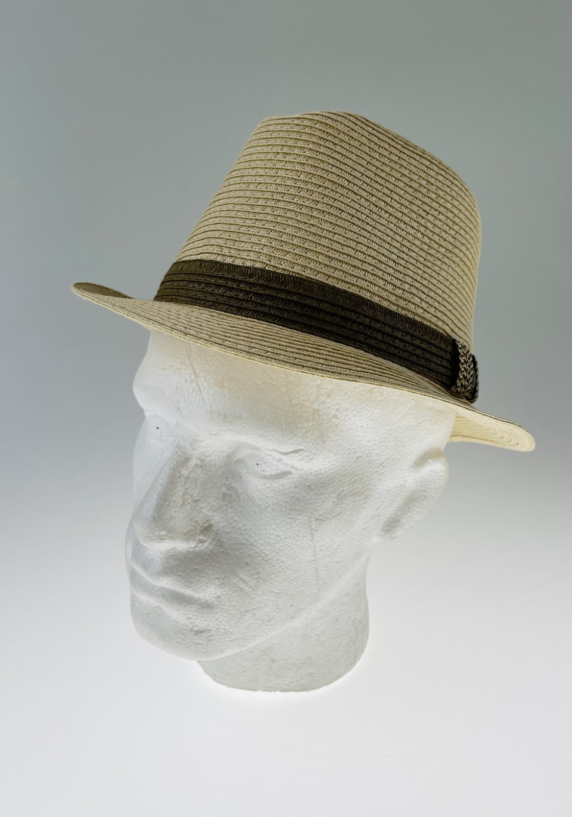 Dents Mens Straw Hat Toyo Trilby Fedora Summer Sun Stingy Brim - Natural/Brown - L/XL