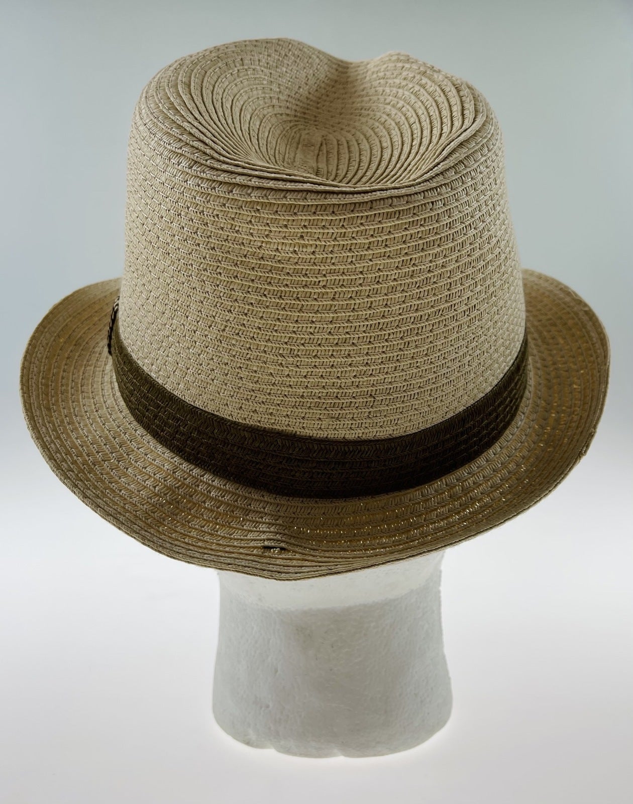 Dents Mens Straw Hat Toyo Trilby Fedora Summer Sun Stingy Brim - Natural/Brown - L/XL