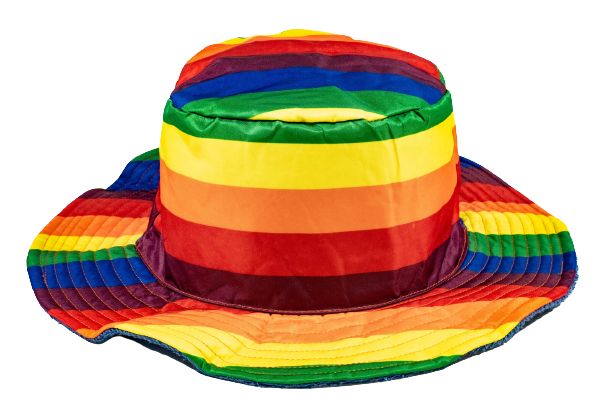 Stingy Brim Terry Towelling Bucket Hat Daggy Fishing Camping Lad Cap 100% COTTON - Rainbow/Blue - XXL (59-60cm)