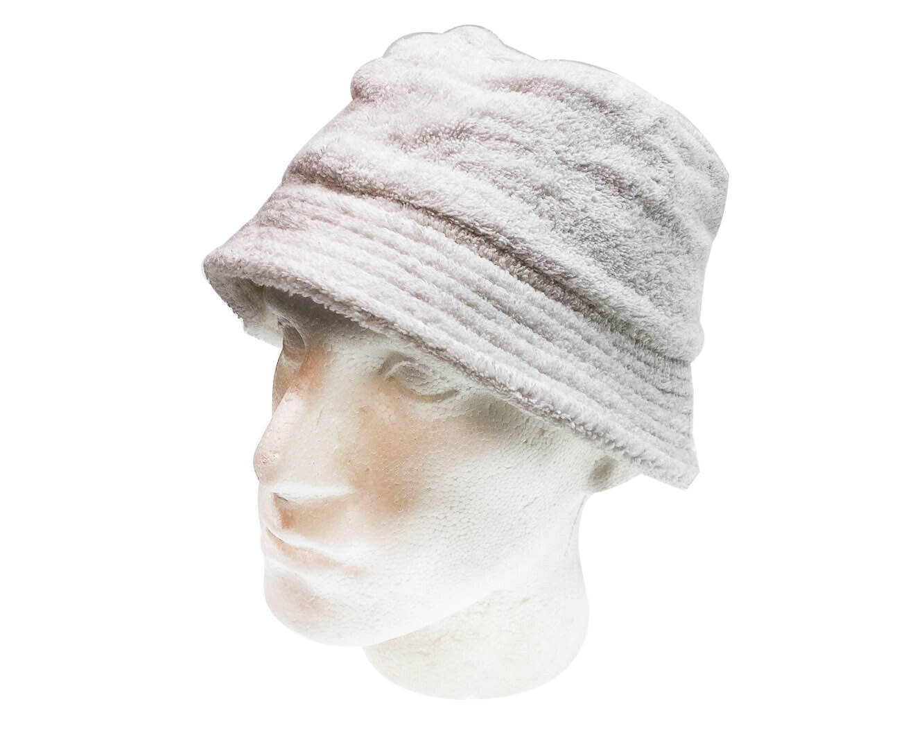 Stingy Brim Terry Towelling Bucket Hat Daggy Fishing Camping Lad Cap 100% COTTON - White - S/M