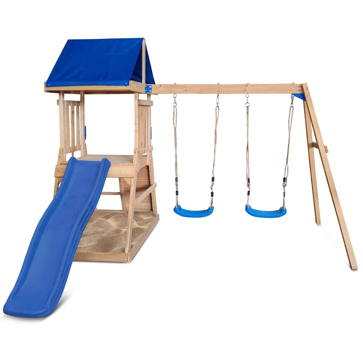 Lifespan Kids Hazelbrook Swing Set & Play Centre with 1.8m Slide (Blue)