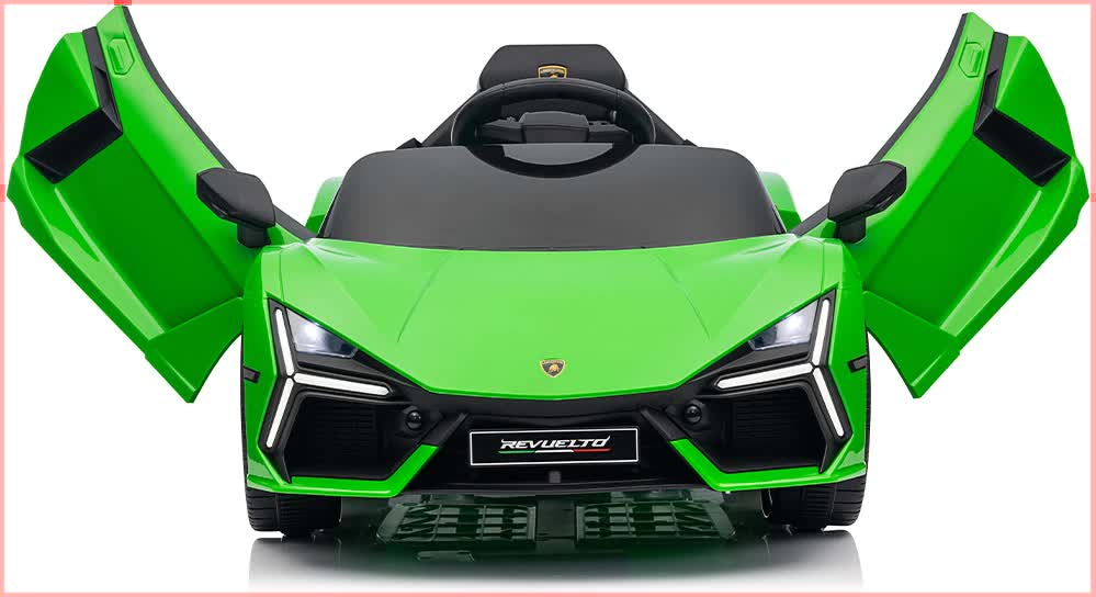 Lamborghini Revuelto Licensed Ride on 12V Remote Control Power Battery Car With Scissor door – Green