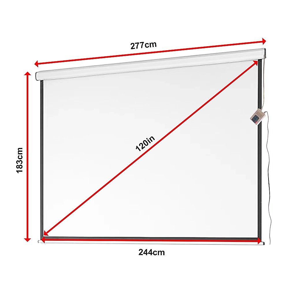 120" Electric Motorised Projector Screen TV +Remote