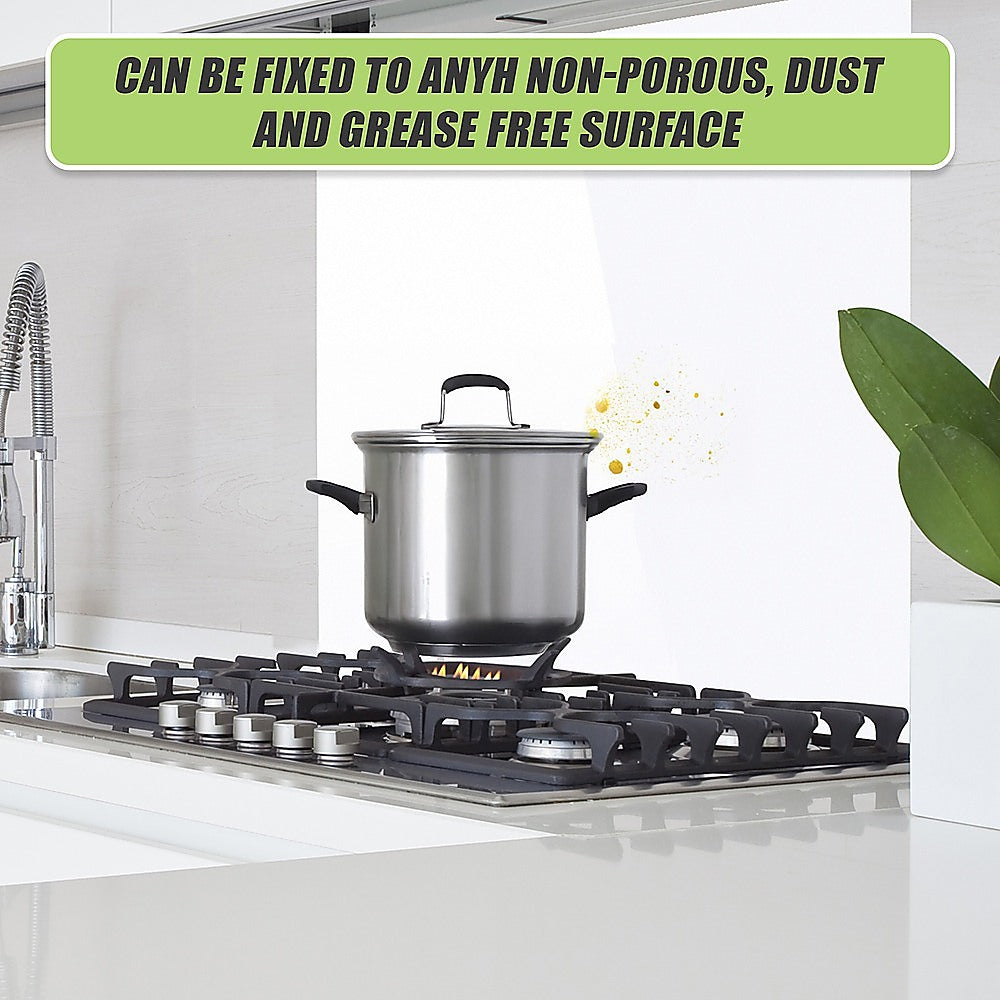 Toughened 60cm x 75cm White Glass Kitchen Splashback