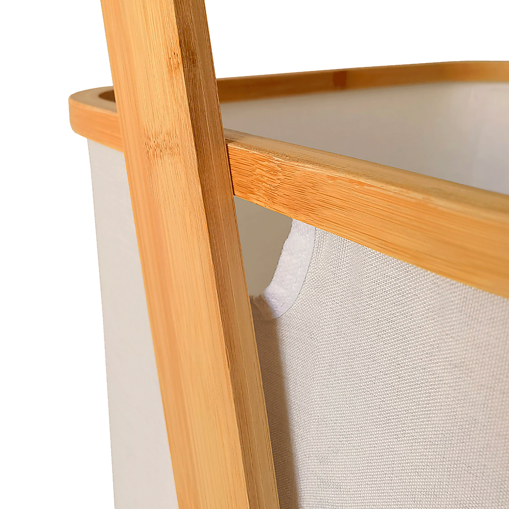 Wall Leaning Ladder Shelf with Laundry Basket Clothes Hamper Bath Towel Rack