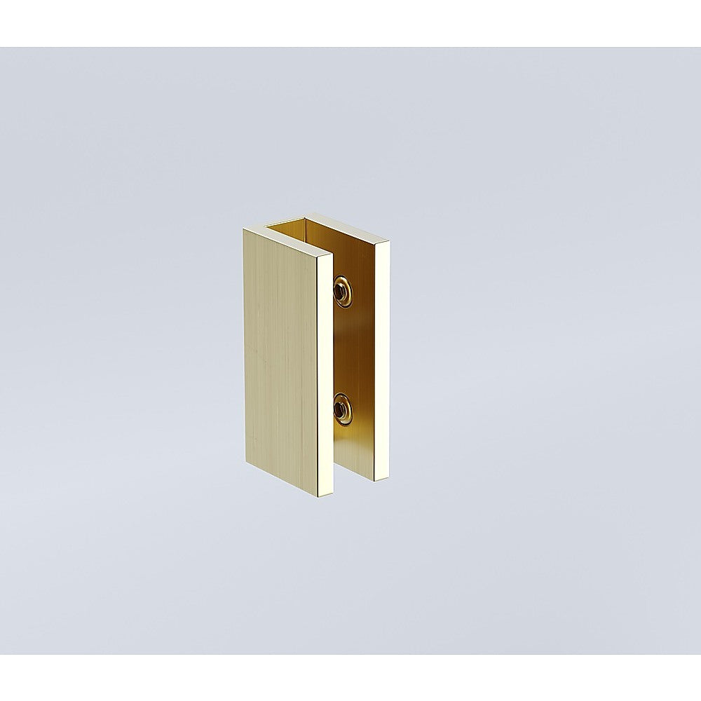 70cm Frameless Glass Bath Screen with U-Brackets - Gold