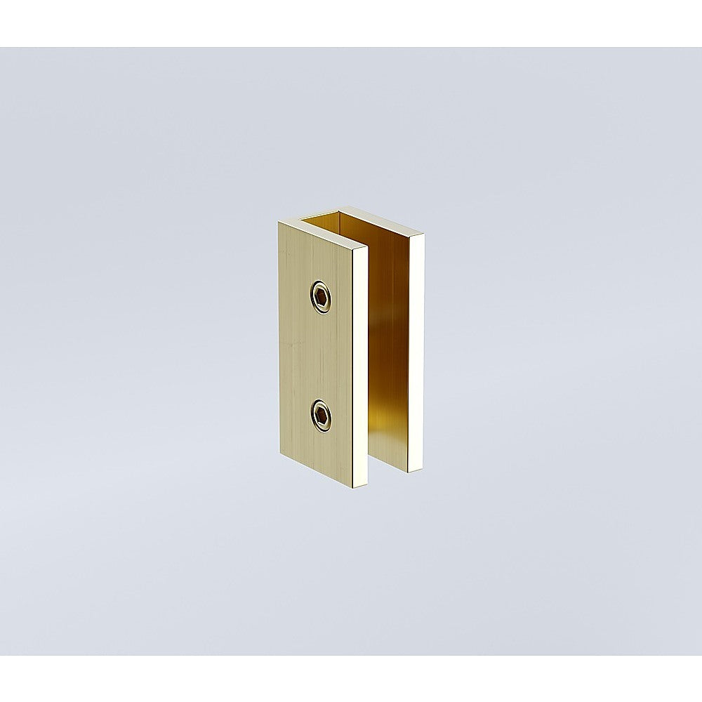 70cm Frameless Glass Bath Screen with U-Brackets - Gold