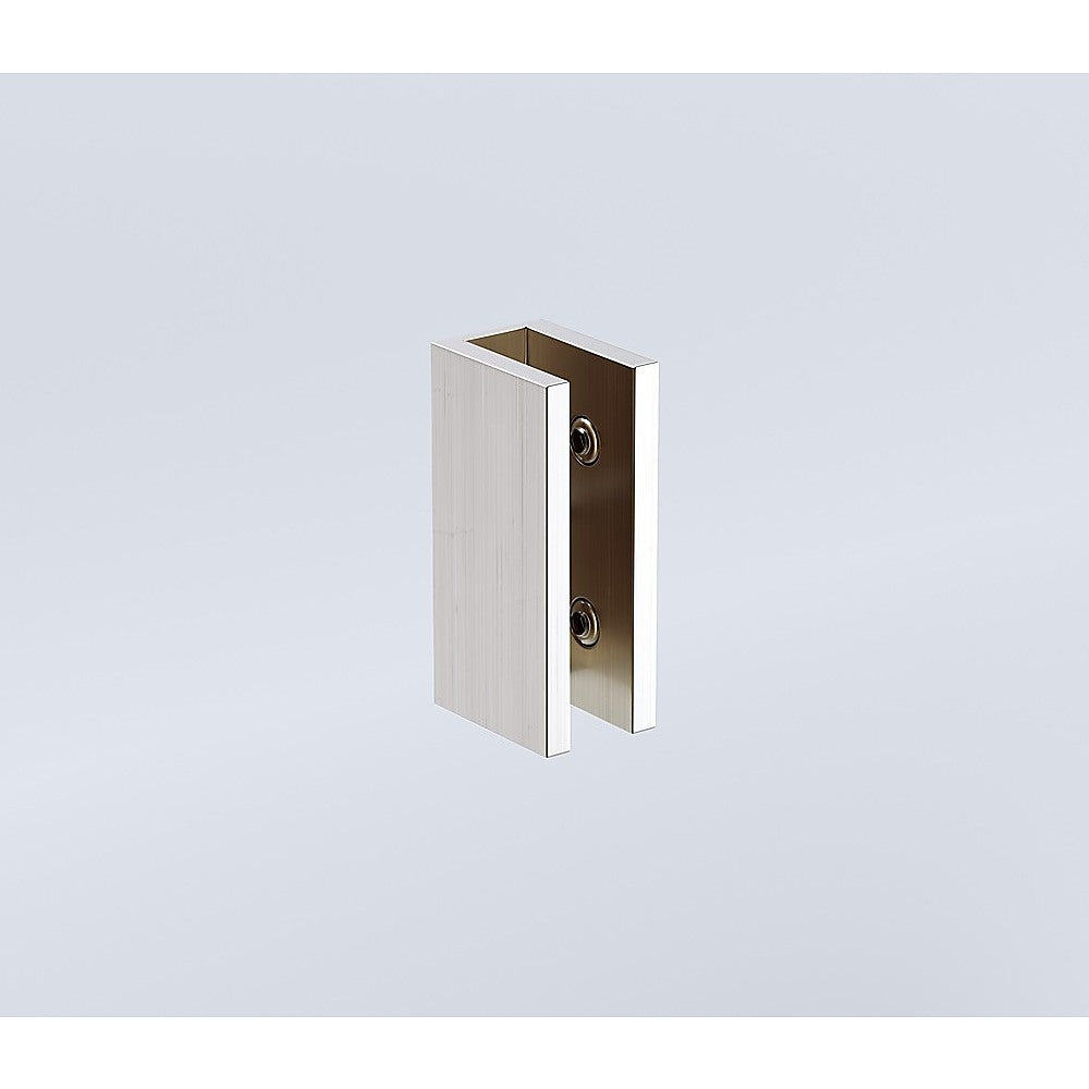 70cm Frameless Glass Bath Screen with U-Brackets - Nickel