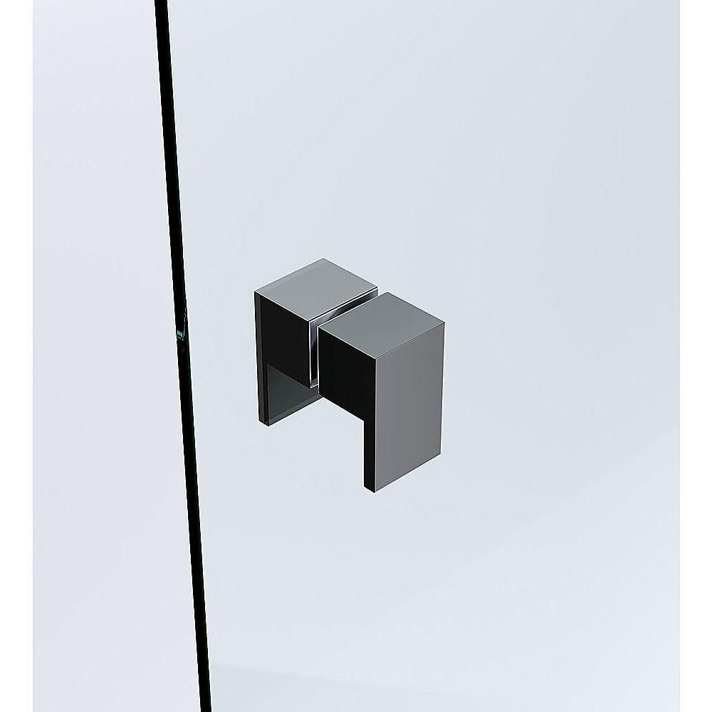 120x120cm Double Door Corner Shower Screen – Black F-Brackets, Brass Hinges & Square Double Pull Handle