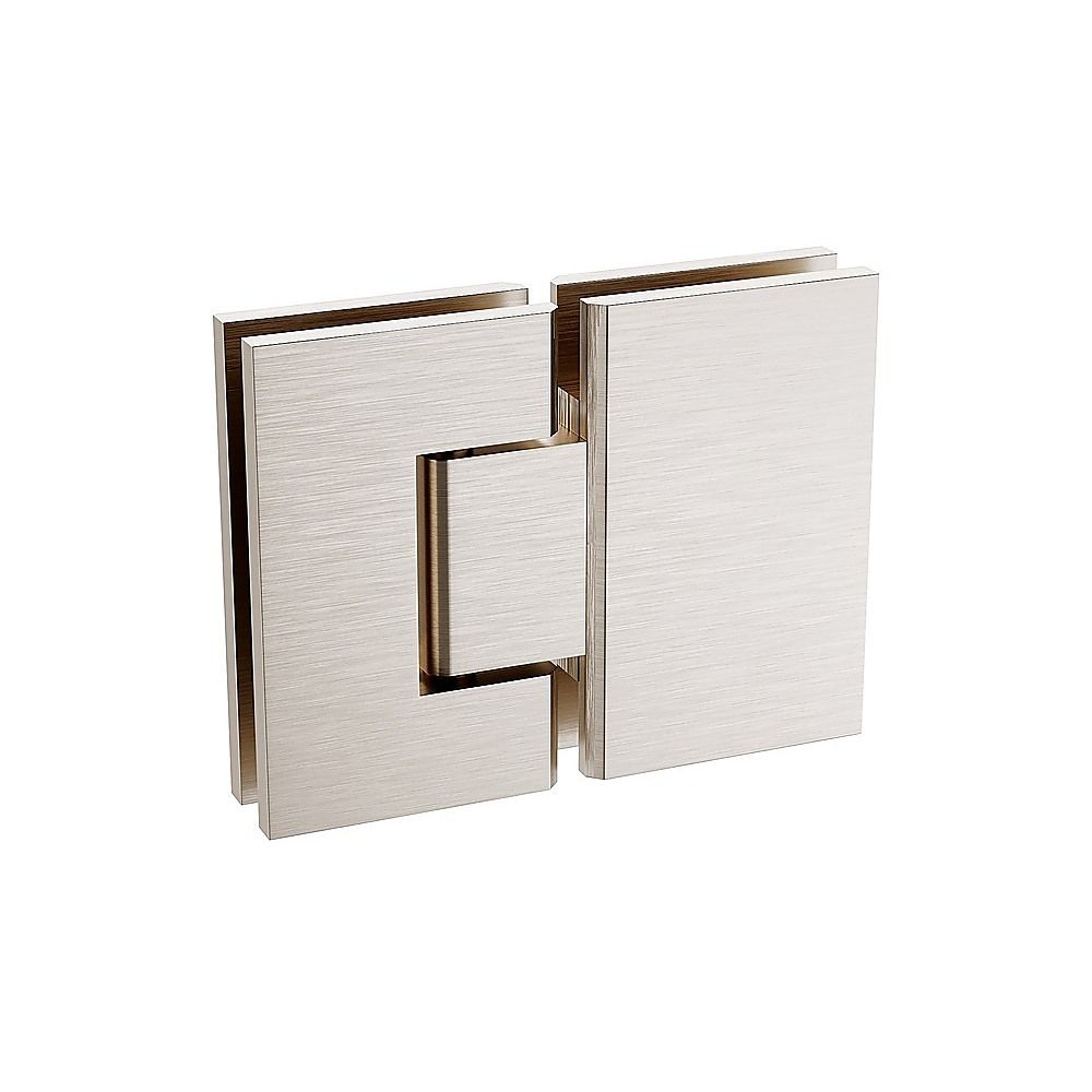 110x120cm Double Door Corner Shower Screen – Nickel U-Brackets, Brass Hinges & Round Knob Handle