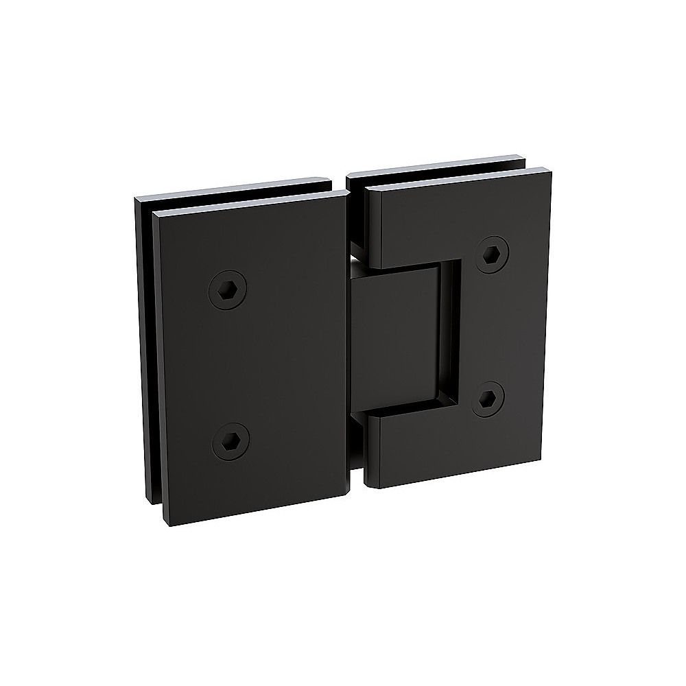 110x120cm Double Door Corner Shower Screen – Black F-Brackets, Brass Hinges & Square Double Pull Handle