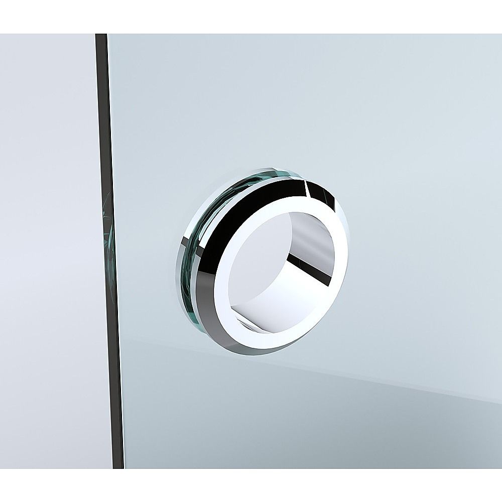 120cm Wall to Wall Frameless Shower Screen – Chrome Wall Channel with SS Hinges for Contemporary Style