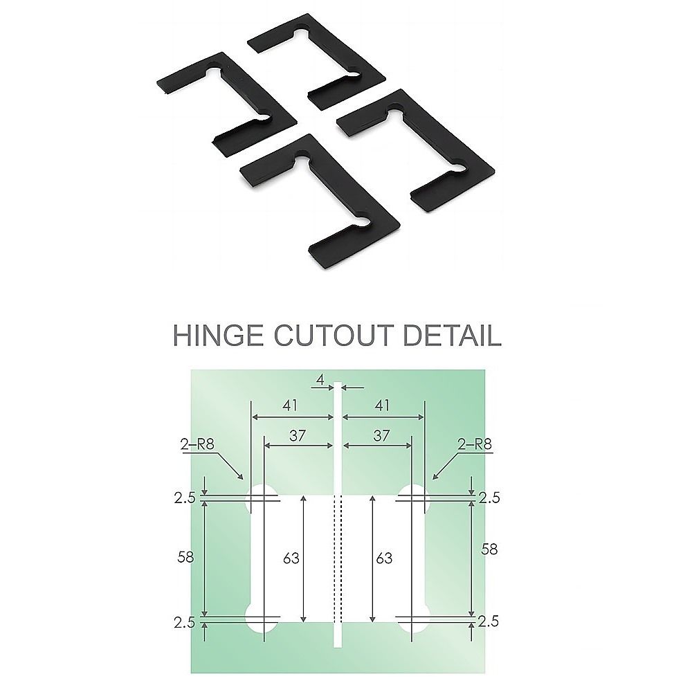 120cm Wall to Wall Frameless Shower Screen – Black Wall Channel and Floor Channel with SS Hinges for Contemporary Style