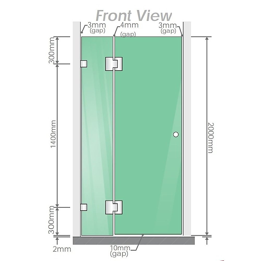 120cm Wall to Wall Frameless Shower Screen – Gunmetal Wall Channel with SS Hinges for Contemporary Style