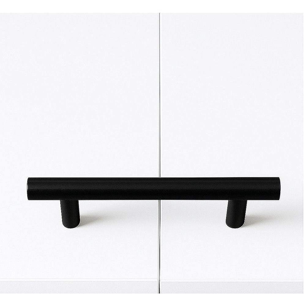 Single Wall Bed in White Gloss – Space Saving Murphy Bed Kit with Black Door Handle