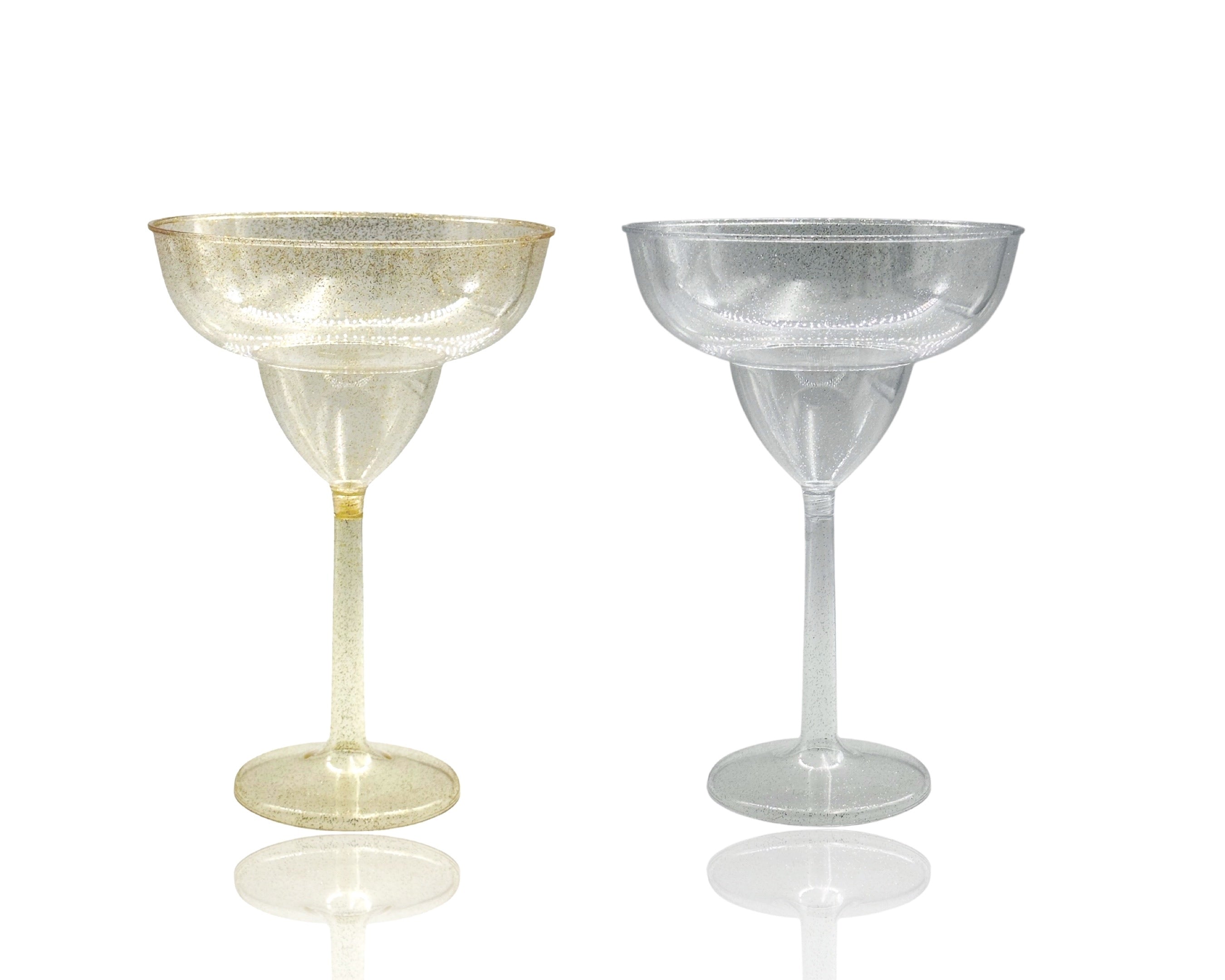 bulk 24 Glitter Plastic Jumbo Margarita Glass 877ml 16x24cm