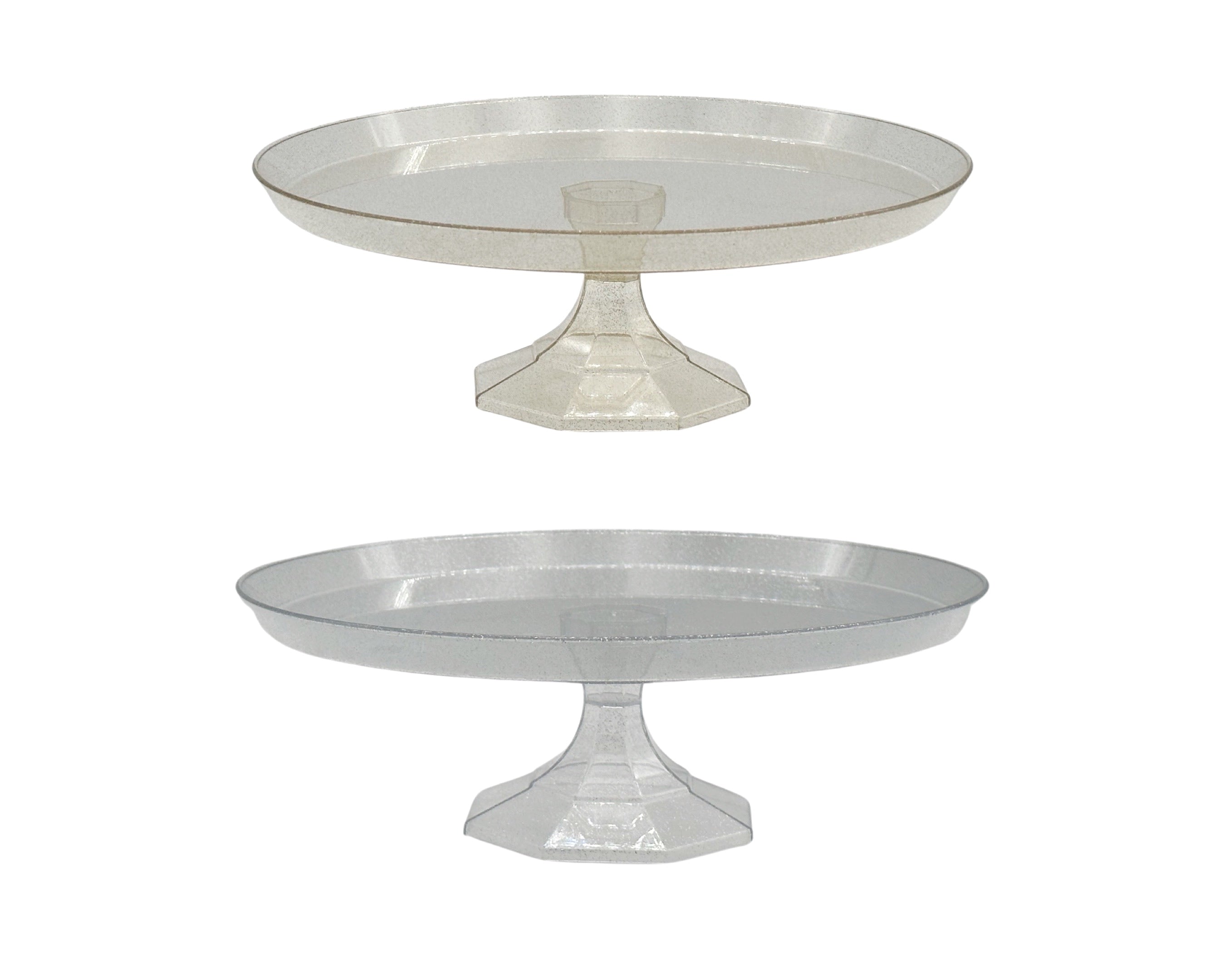 bulk 24 Large Glitter Plastic Cake Stand 30x5cm