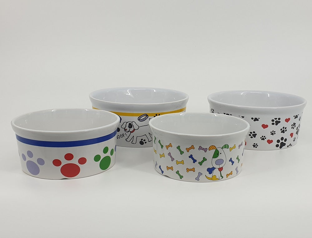 bulk 12 Dog Bowl Assort 15cm