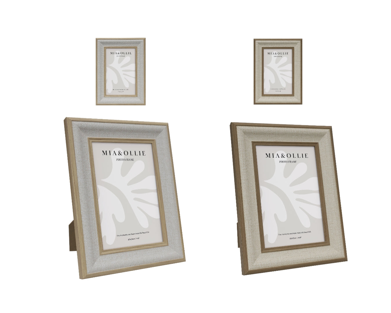 Set 2 Photo Frame Sandy '4X6in' Assort 15cm