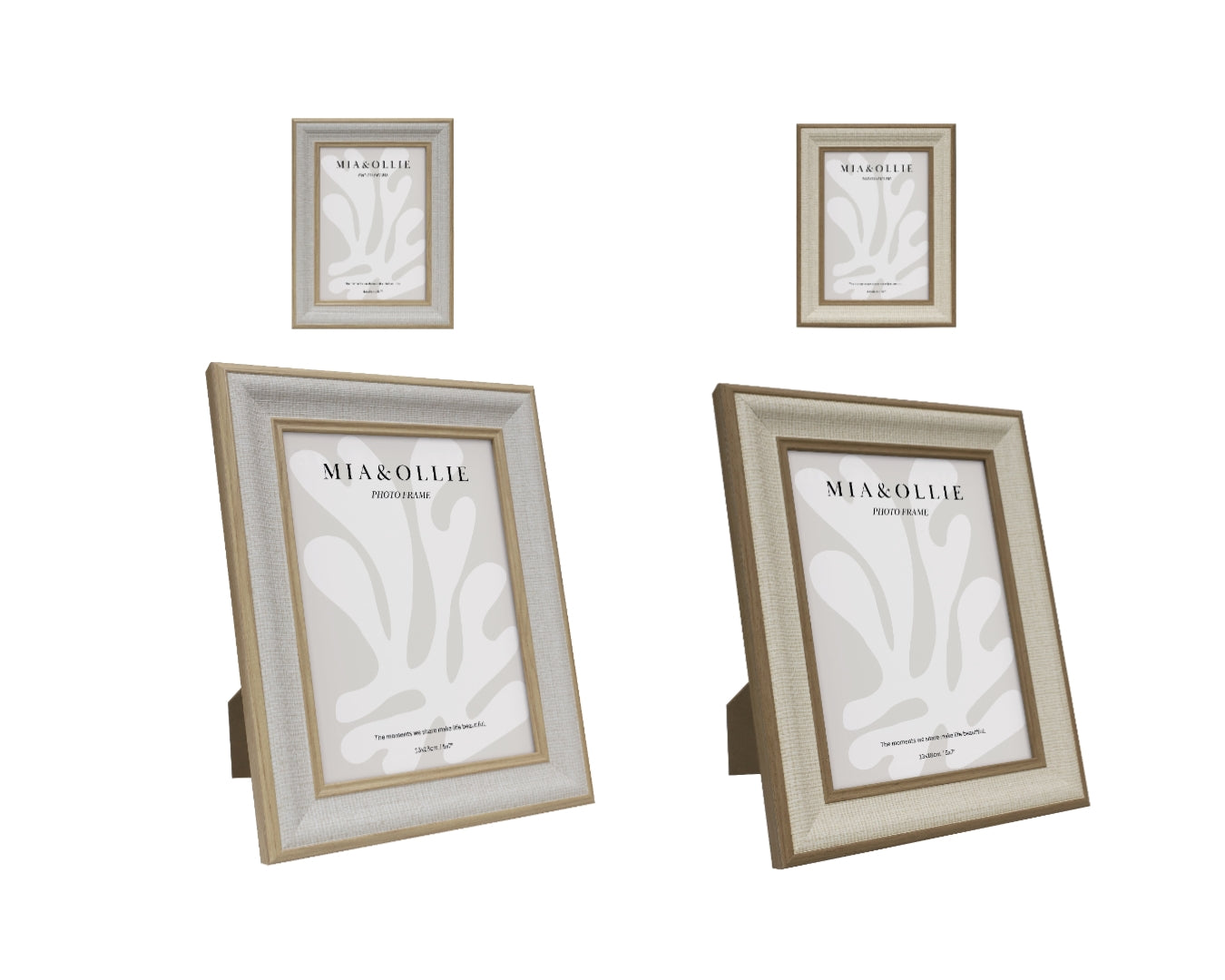 Set 2 Photo Frame Sandy '5x7in" Assort 18cm