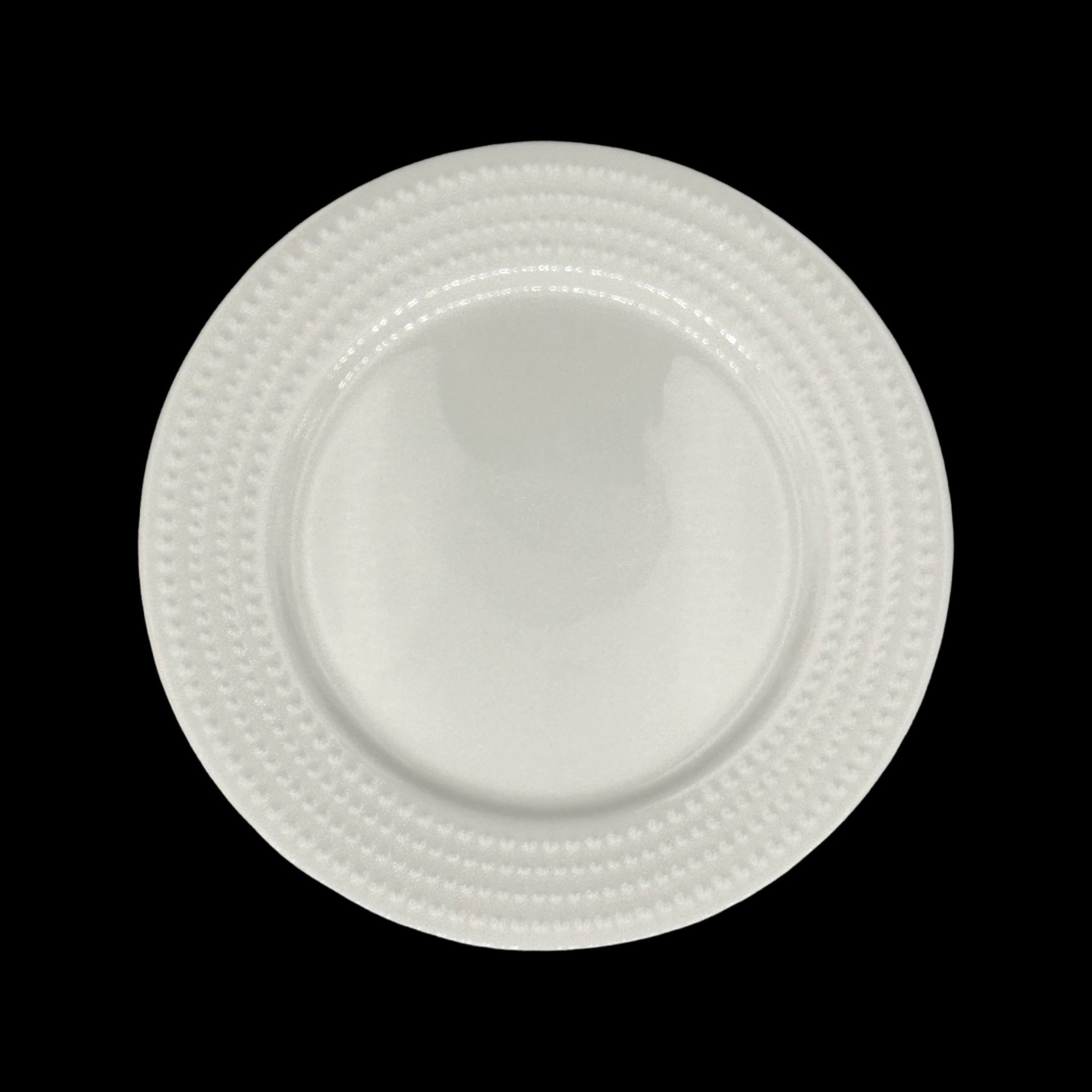 bulk 24 White Bone China Embossed Pearls Plate 23x2cm