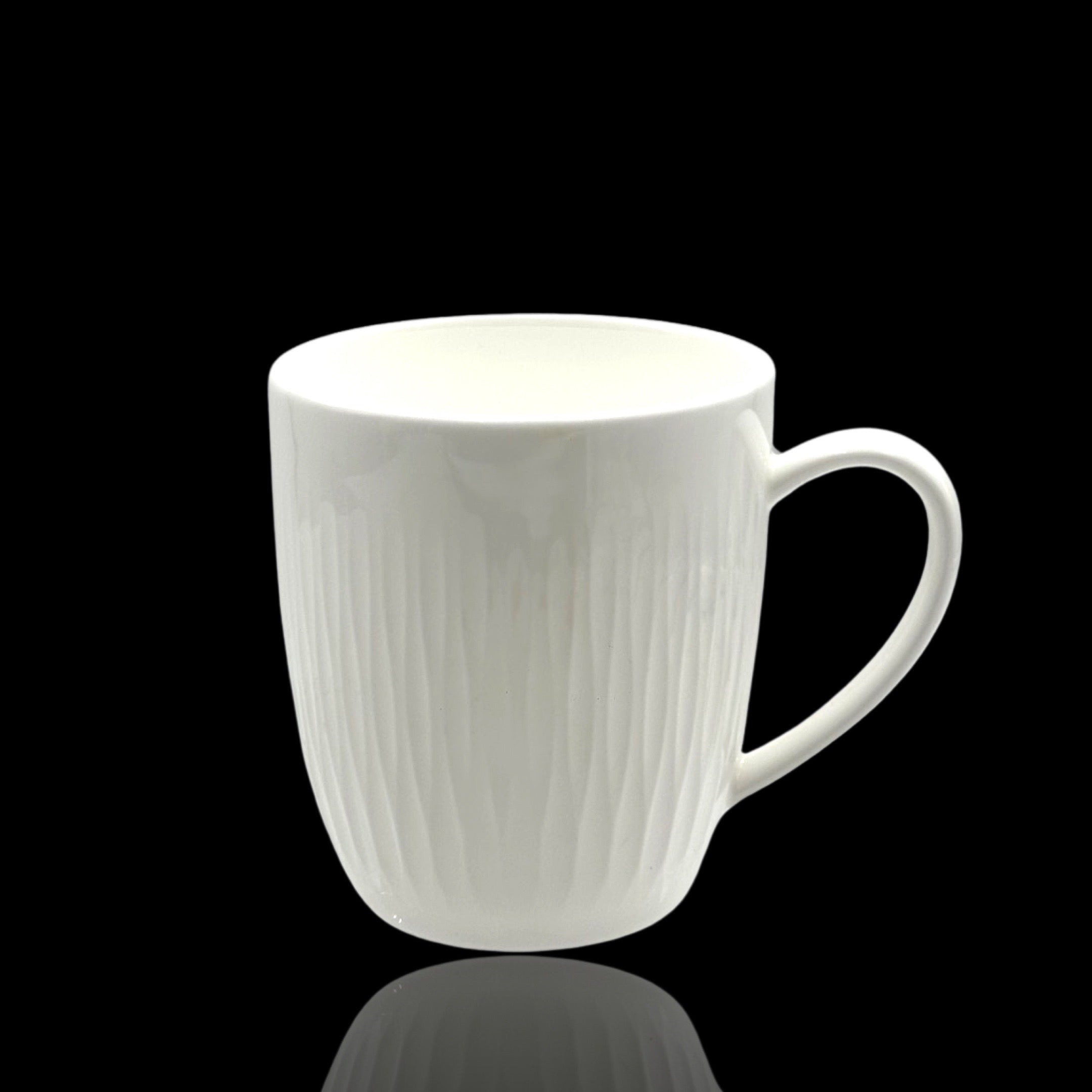 bulk 36 White Bone China Mug With Pattern 260ml