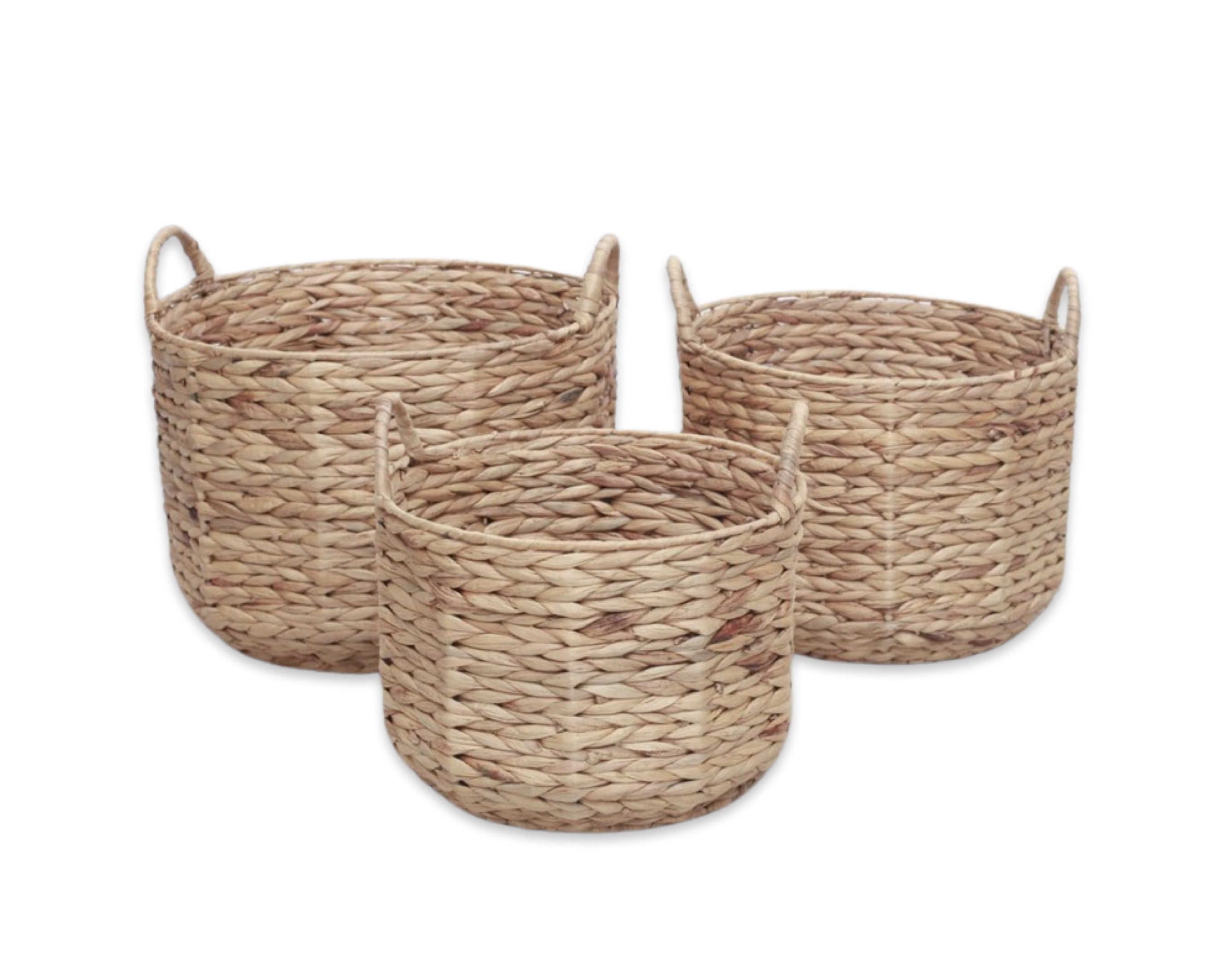 Set 6 Water Hyacinth Basket Round 3 Sizes Assort 42cm