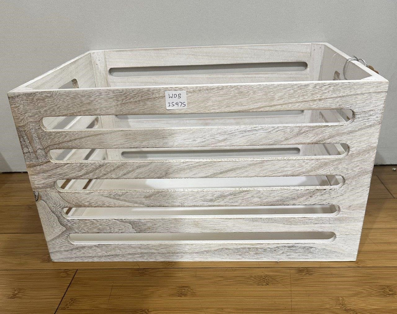 Wood Crates White Wash 40x22cm