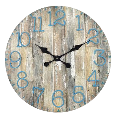 Round Clock w Blue String Numbers 60cm