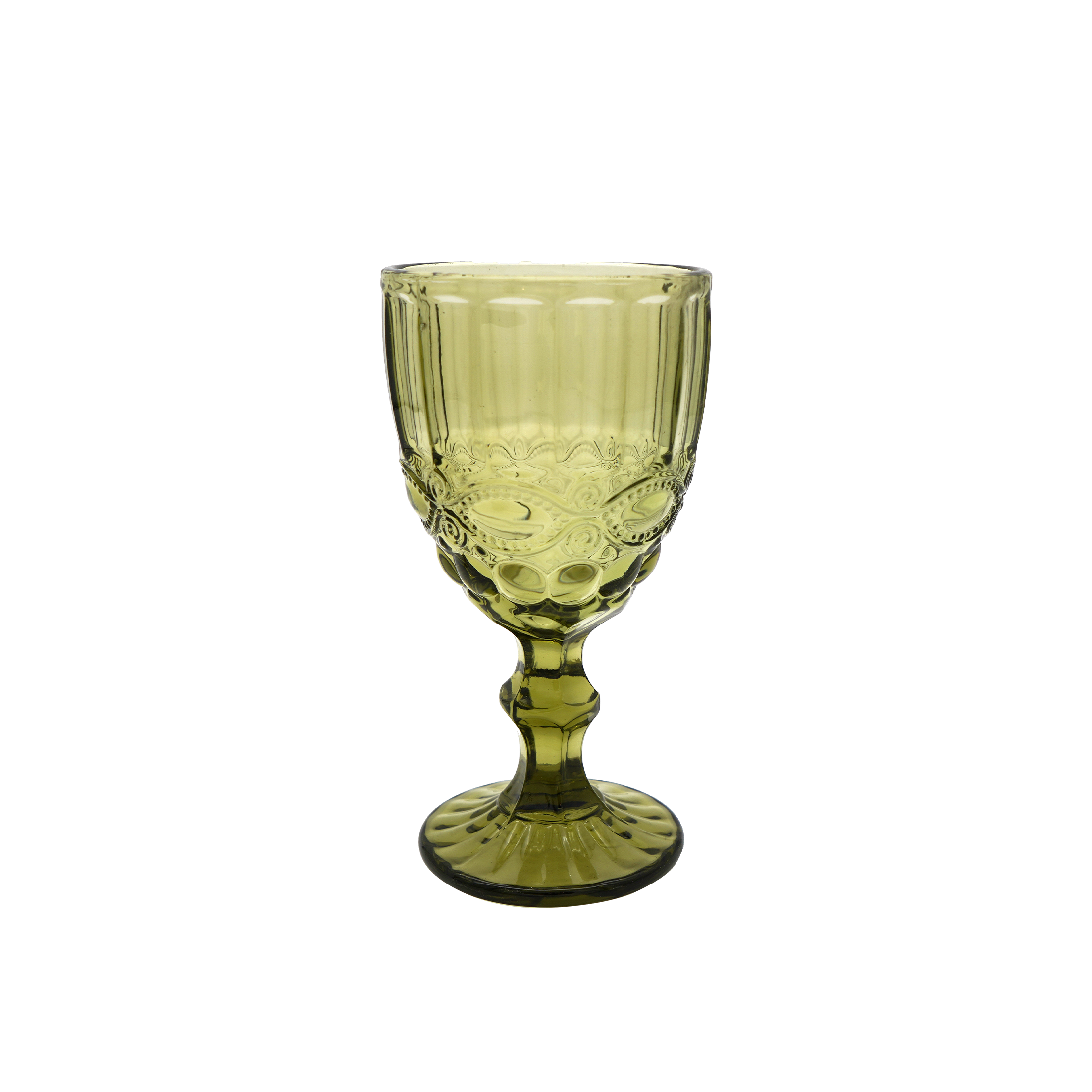 Faubourg Embossed Wine Glass - 310ml Green