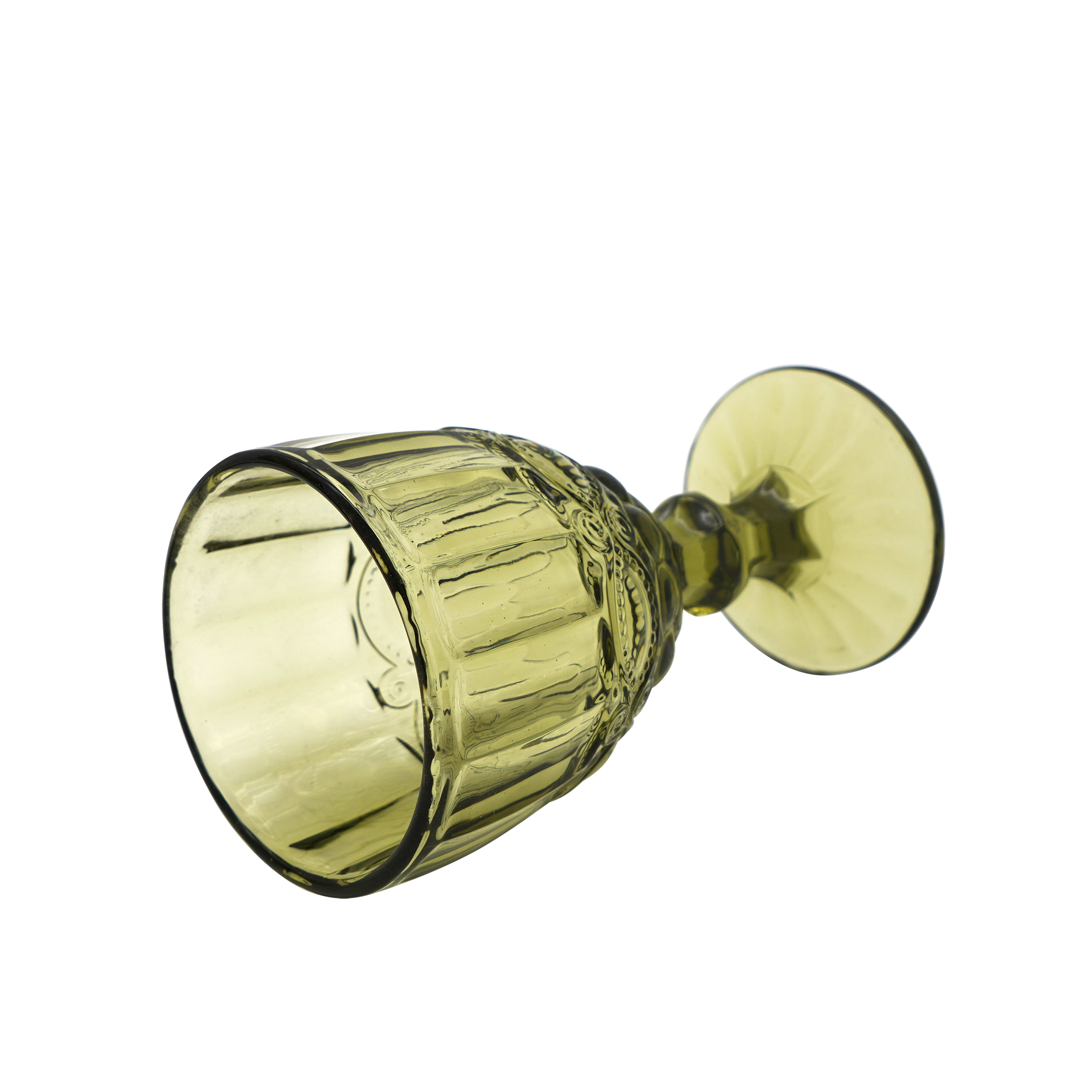 Faubourg Embossed Wine Glass - 310ml Green