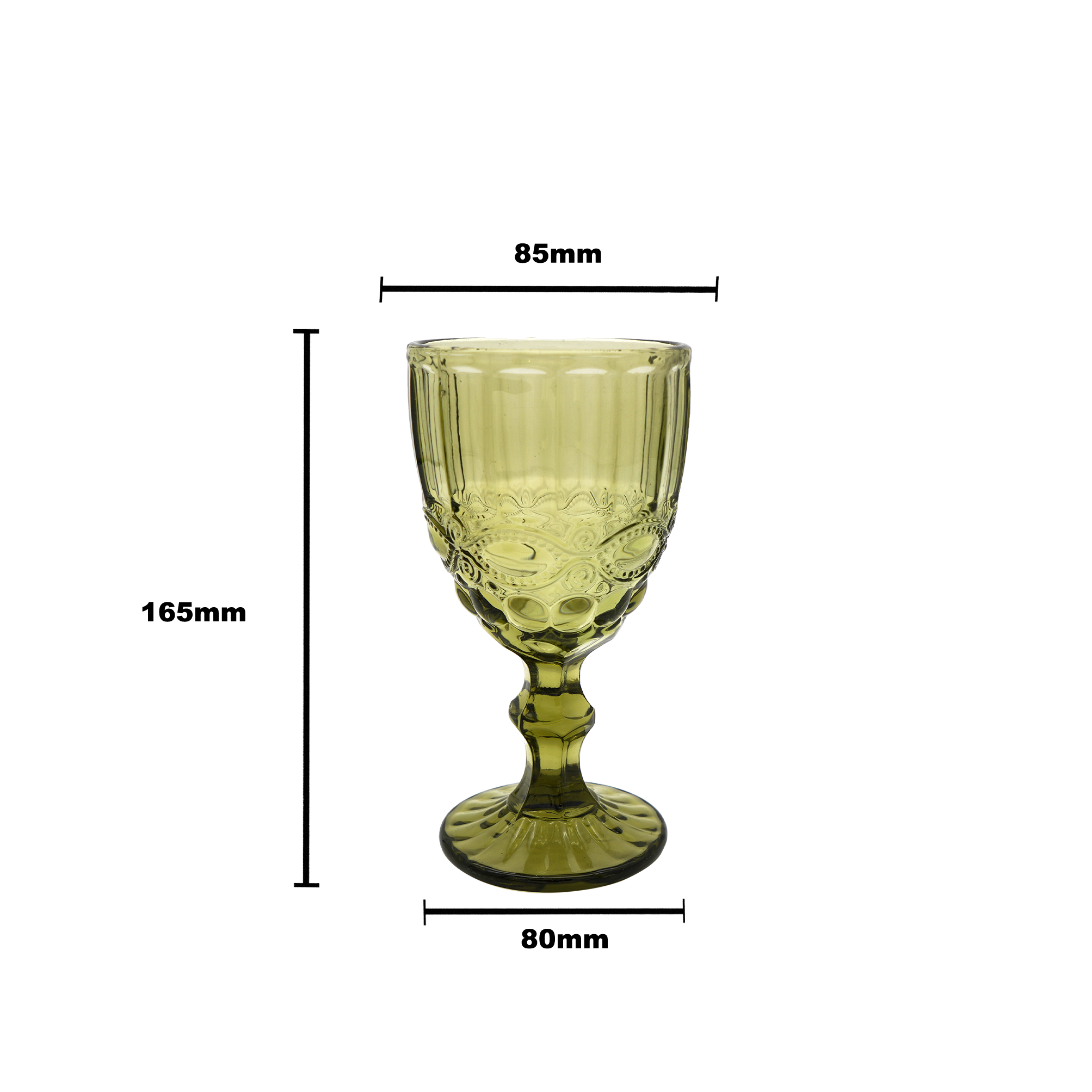 Faubourg Embossed Wine Glass - 310ml Green
