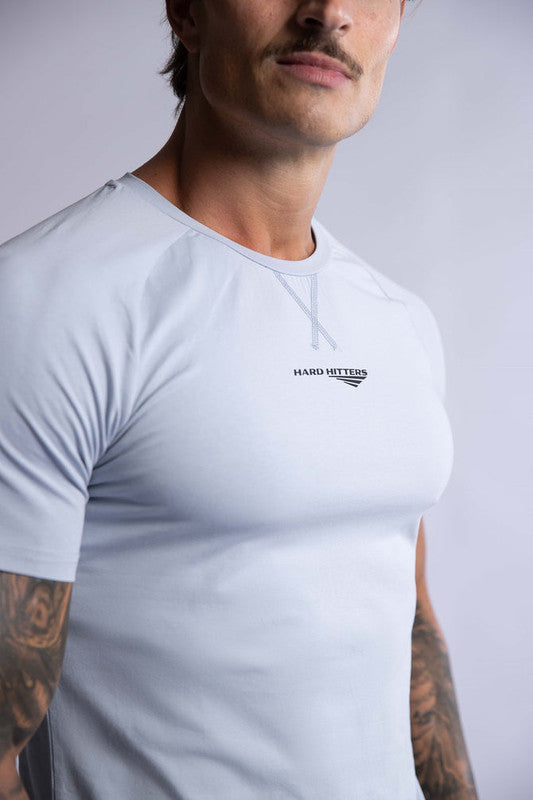 HARD HITTERS RAGLAN CREW TEE STEEL BLUE SMALL