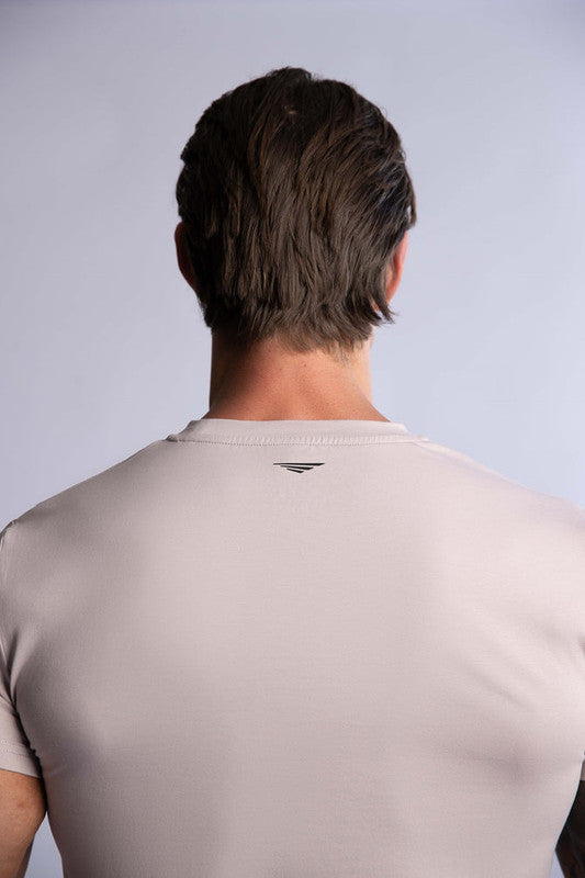 HARD HITTERS SLIM FIT COTTON TEE TAUPE SMALL